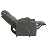 Armstrong Power Lift Recliner with Heat & Massage - Grey Faux Leather with Cup Holders – view 10