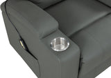 Armstrong Power Lift Recliner with Heat & Massage - Grey Faux Leather with Cup Holders – view 11