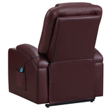 Armstrong Power Lift Recliner with Heat & Massage - Wine Faux Leather with Cup Holders – view 9