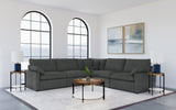 Collins Modular Power Reclining Sectional, Sofa & Home Theater Seating - Dark Grey Fabric – view 1