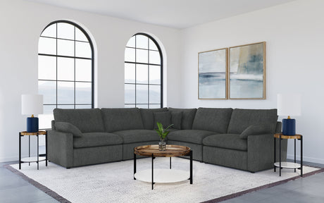 Collins Modular Power Reclining Sectional, Sofa & Home Theater Seating - Dark Grey Fabric – view 1
