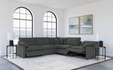 Collins Modular Power Reclining Sectional, Sofa & Home Theater Seating - Dark Grey Fabric – view 15