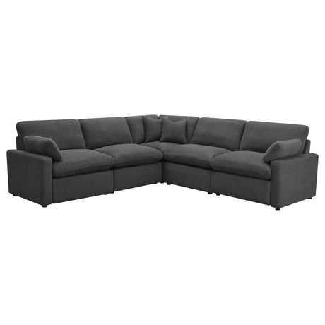 Collins Modular Power Reclining Sectional, Sofa & Home Theater Seating - 5pcs- Power Sectional (3 Recliners + Corner + Armless Chair)