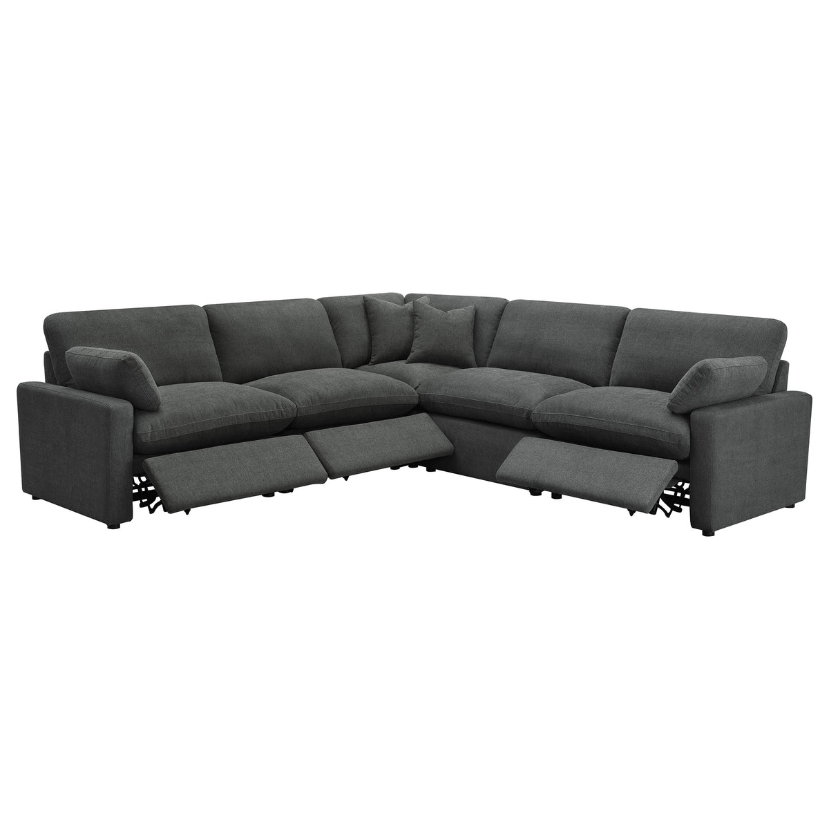 Collins Modular Power Reclining Sectional, Sofa & Home Theater Seating - Dark Grey Fabric – view 16