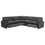 Collins Modular Power Reclining Sectional, Sofa & Home Theater Seating - Dark Grey Fabric – view 16