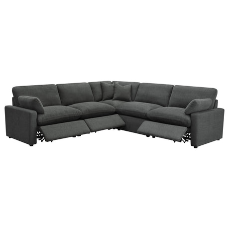 Collins Modular Power Reclining Sectional, Sofa & Home Theater Seating - Dark Grey Fabric – view 16