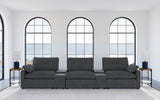 Collins Modular Power Reclining Sectional, Sofa & Home Theater Seating - Dark Grey Fabric - lifestyle