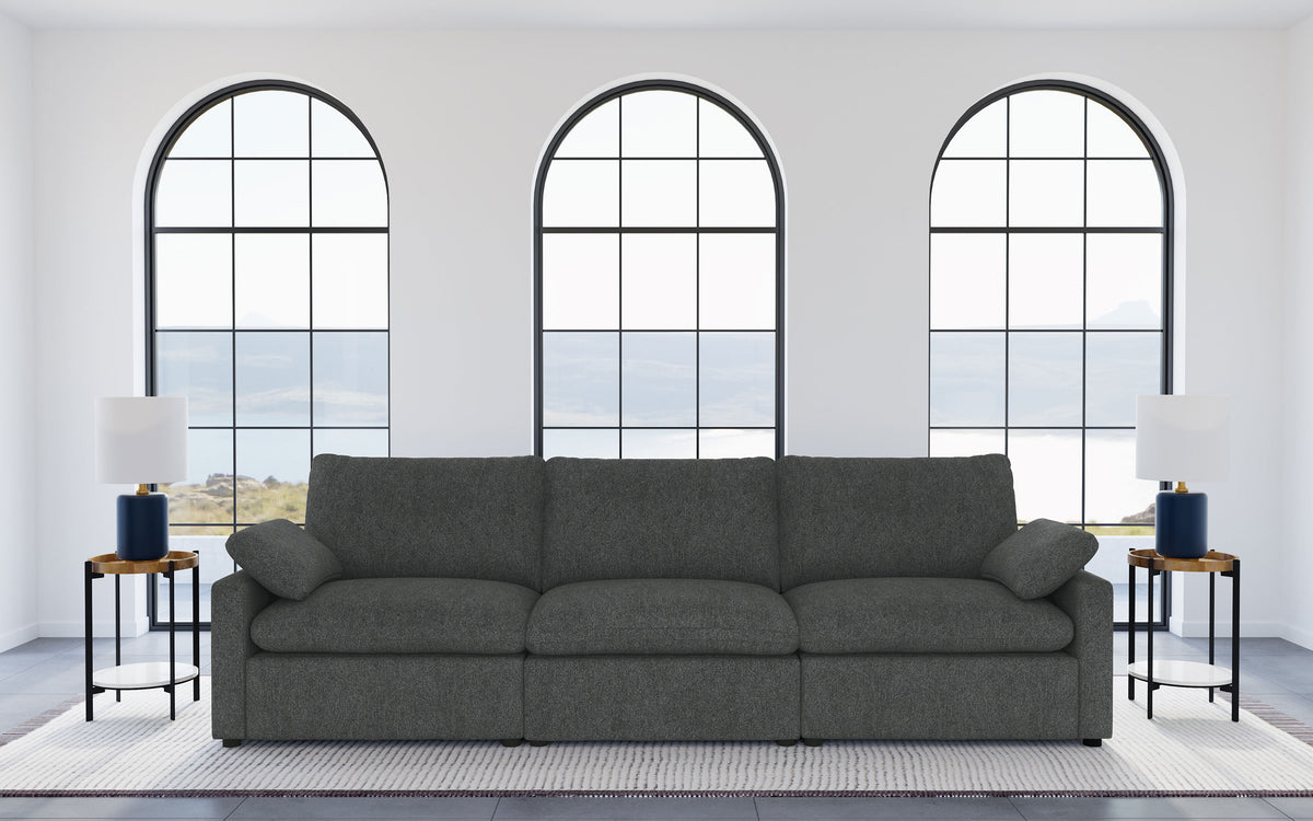 Collins Modular Power Reclining Sectional, Sofa & Home Theater Seating - Dark Grey Fabric - lifestyle