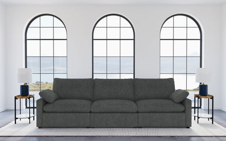 Collins Modular Power Reclining Sectional, Sofa & Home Theater Seating - Dark Grey Fabric - lifestyle