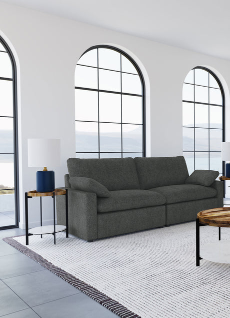 Collins Modular Power Reclining Sectional, Sofa & Home Theater Seating - Dark Grey Fabric - lifestyle