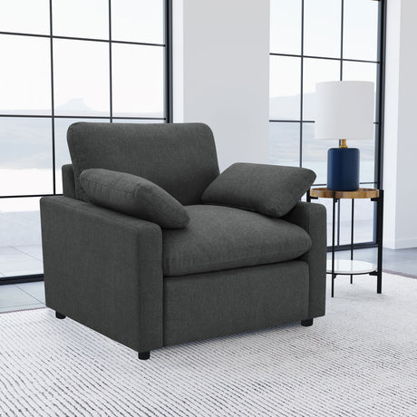 Collins Modular Power Reclining Sectional, Sofa & Home Theater Seating - Dark Grey Fabric - lifestyle