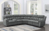 Bahrain Reclining Sectional, Sofa, Loveseat, Glider Recliner & Home Theater Seating - Charcoal Chenille, Manual or Power - lifestyle