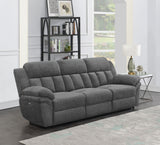 Bahrain Reclining Sectional, Sofa, Loveseat, Glider Recliner & Home Theater Seating - Charcoal Chenille, Manual or Power - lifestyle