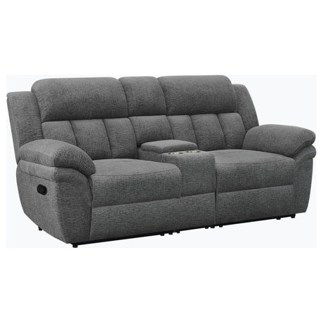 Bahrain Reclining Sectional, Sofa, Loveseat, Glider Recliner & Home Theater Seating - Reclining Loveseat with Console / Manual