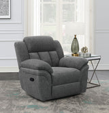 Bahrain Reclining Sectional, Sofa, Loveseat, Glider Recliner & Home Theater Seating - Charcoal Chenille, Manual or Power - lifestyle