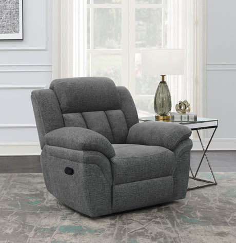 Bahrain Reclining Sectional, Sofa, Loveseat, Glider Recliner & Home Theater Seating - Charcoal Chenille, Manual or Power - lifestyle