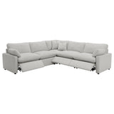 Collins Modular Power Reclining Sectional, Sofa & Theater Seating - Grey Fabric with Black Legs – view 16