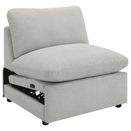Collins Modular Power Reclining Sectional, Sofa & Theater Seating - Grey Fabric with Black Legs – view 18