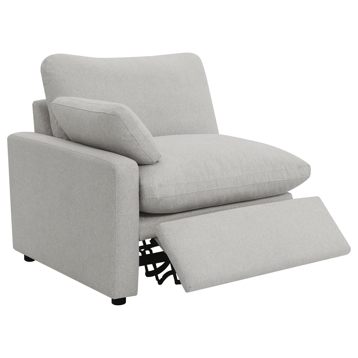 Collins Modular Power Reclining Sectional, Sofa & Theater Seating - Grey Fabric with Black Legs