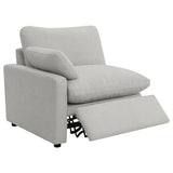 Collins Modular Power Reclining Sectional, Sofa & Theater Seating - Grey Fabric with Black Legs