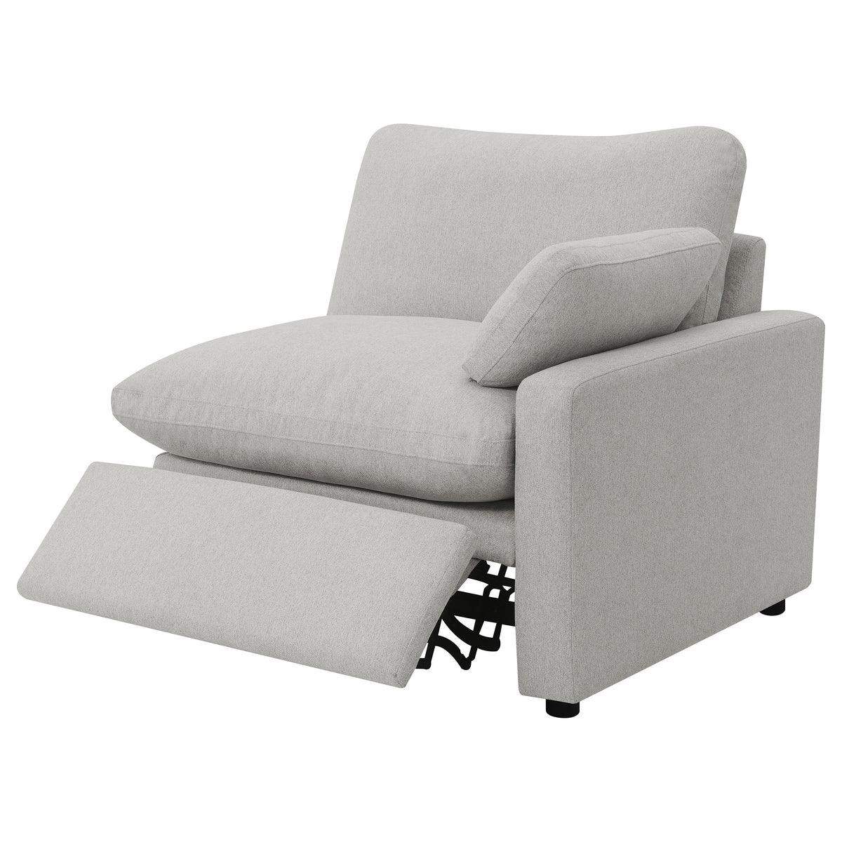 Collins Modular Power Reclining Sectional, Sofa & Theater Seating - Grey Fabric with Black Legs