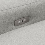 Collins Modular Power Reclining Sectional, Sofa & Theater Seating - Grey Fabric with Black Legs