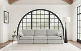 Collins Modular Power Reclining Sectional, Sofa & Theater Seating - Grey Fabric with Black Legs - lifestyle