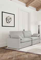 Collins Modular Power Reclining Sectional, Sofa & Theater Seating - Grey Fabric with Black Legs - lifestyle