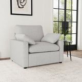 Collins Modular Power Reclining Sectional, Sofa & Theater Seating - Grey Fabric with Black Legs - lifestyle