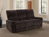 Navarro Reclining Sofa, Loveseat & Glider Recliner - Channel-Tufted Dark Brown Chenille Living Room Sets – view 1