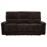 Navarro Reclining Sofa, Loveseat & Glider Recliner - Channel-Tufted Dark Brown Chenille Living Room Sets – view 14