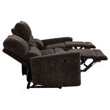 Navarro Reclining Sofa, Loveseat & Glider Recliner - Channel-Tufted Dark Brown Chenille Living Room Sets – view 19