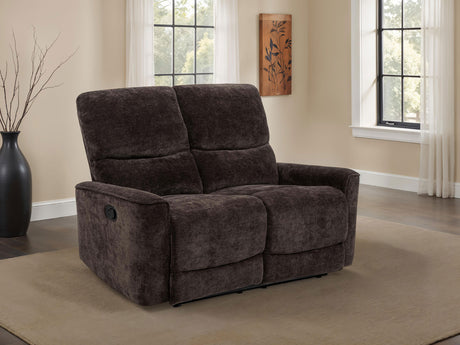 Navarro Reclining Sofa, Loveseat & Glider Recliner - Channel-Tufted Dark Brown Chenille Living Room Sets - lifestyle
