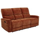 Navarro Reclining Sofa, Loveseat & Glider Recliner - Burnt Orange Chenille with Channel-Tufted Backs – view 12
