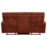 Navarro Reclining Sofa, Loveseat & Glider Recliner - Burnt Orange Chenille with Channel-Tufted Backs – view 15
