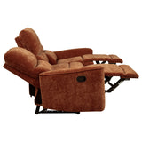 Navarro Reclining Sofa, Loveseat & Glider Recliner - Burnt Orange Chenille with Channel-Tufted Backs – view 18