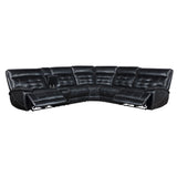 Hewitt 3-Piece Dual Power Reclining Sectional - Black Top Grain Leather with Power Headrests & Wireless Charging – view 4