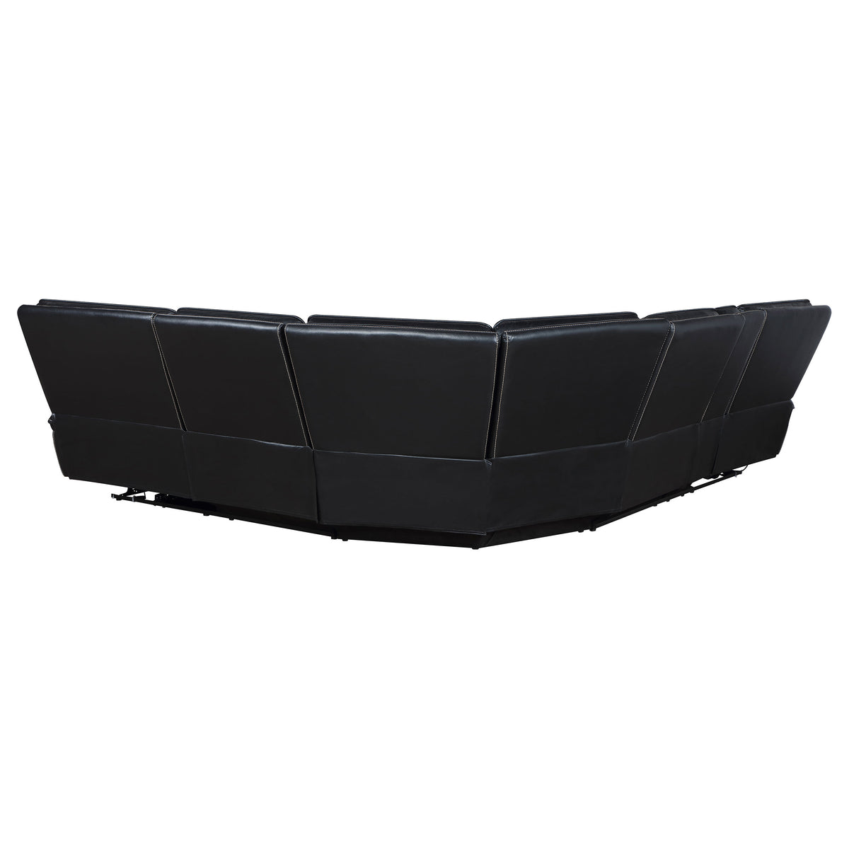Hewitt 3-Piece Dual Power Reclining Sectional - Black Top Grain Leather with Power Headrests & Wireless Charging – view 6