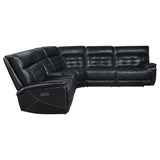 Hewitt 3-Piece Dual Power Reclining Sectional - Black Top Grain Leather with Power Headrests & Wireless Charging – view 7