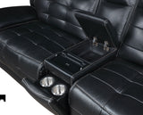 Hewitt 3-Piece Dual Power Reclining Sectional - Black Top Grain Leather with Power Headrests & Wireless Charging – view 8