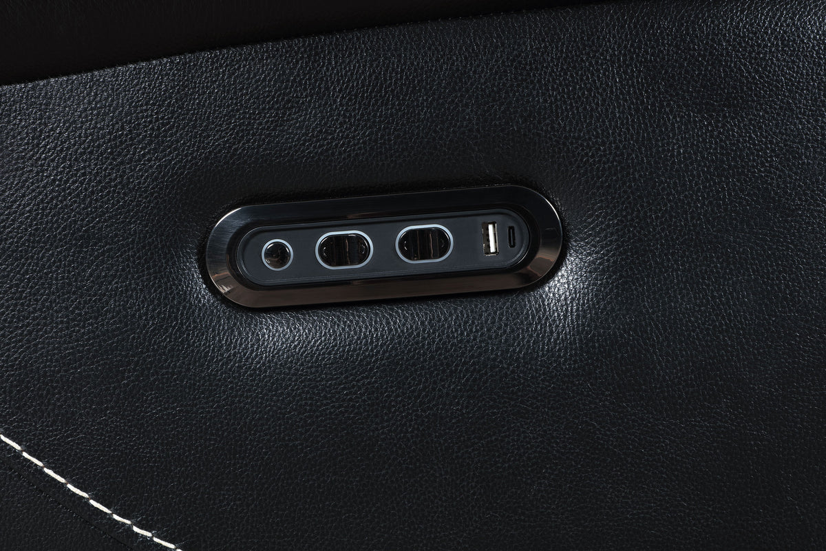 Hewitt Dual Power Recliner - Black Top Grain Leather with Power Headrest & USB-A/USB-C Charging – view 8