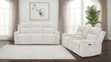 Kennett Power Reclining Sofa, Loveseat & Recliner - Ivory Chenille with USB-A & USB-C Charging - lifestyle