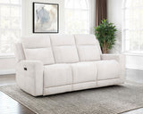 Kennett Power Reclining Sofa, Loveseat & Recliner - Ivory Chenille with USB-A & USB-C Charging – view 1