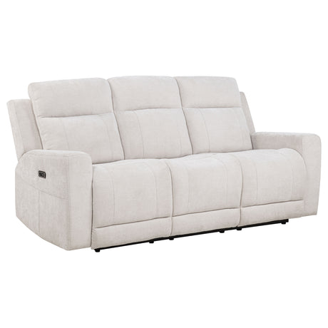 Kennett Power Reclining Sofa, Loveseat & Recliner - Ivory Chenille with USB-A & USB-C Charging – view 11