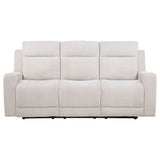 Kennett Power Reclining Sofa, Loveseat & Recliner - Ivory Chenille with USB-A & USB-C Charging – view 12