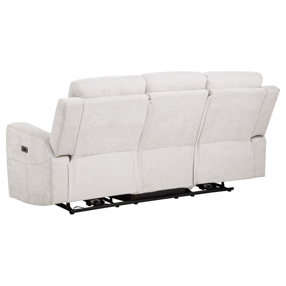 Kennett Power Reclining Sofa, Loveseat & Recliner - Ivory Chenille with USB-A & USB-C Charging – view 13