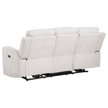 Kennett Power Reclining Sofa, Loveseat & Recliner - Ivory Chenille with USB-A & USB-C Charging – view 13