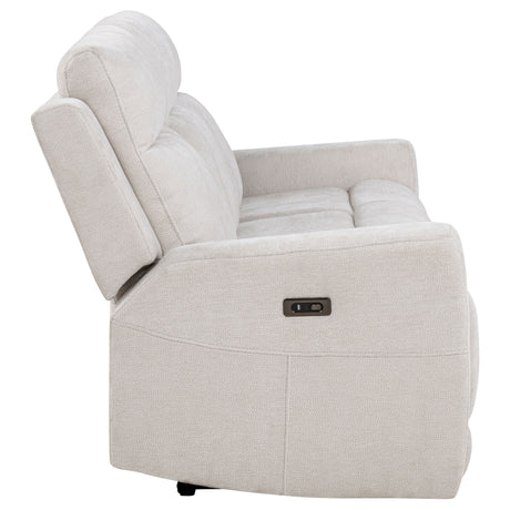Kennett Power Reclining Sofa, Loveseat & Recliner - Ivory Chenille with USB-A & USB-C Charging – view 14