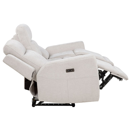 Kennett Power Reclining Sofa, Loveseat & Recliner - Ivory Chenille with USB-A & USB-C Charging – view 15