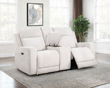 Kennett Power Reclining Sofa, Loveseat & Recliner - Ivory Chenille with USB-A & USB-C Charging – view 20